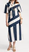 FRANCES VALENTINE AMANDA STRIPED SHIRTDRESS IN NAVY/WHITE STRIPE
