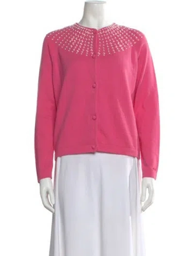 Pre-owned Frances Valentine Angora Crew Neck Sweater In Pink