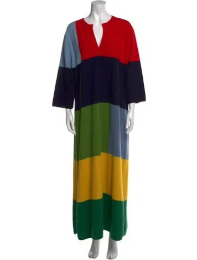 Pre-owned Frances Valentine Angora Long Dress In Blue