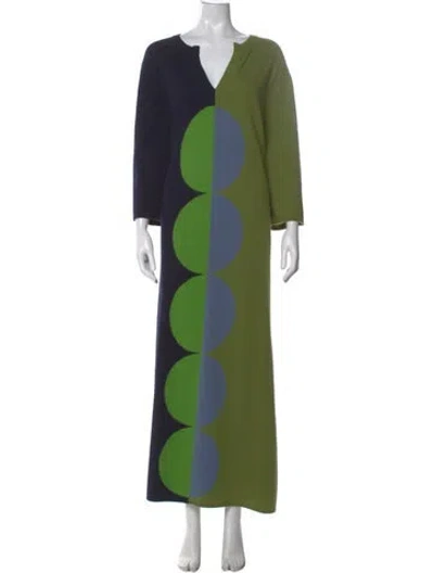 Pre-owned Frances Valentine Angora Long Dress In Green