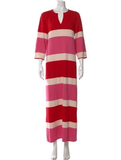 Pre-owned Frances Valentine Angora Long Dress In Red