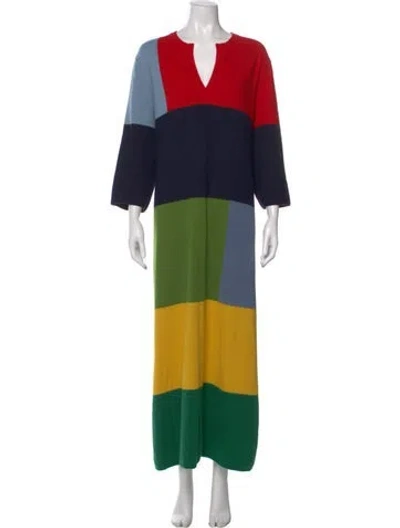 Pre-owned Frances Valentine Angora Long Dress In Red