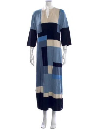 Pre-owned Frances Valentine Angora Long Dress W/ Tags In Blue