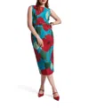 Frances Valentine Audrey Belted Midi Dress In Multi