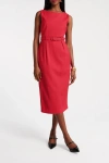 Frances Valentine Audrey Belted Midi Dress In Red