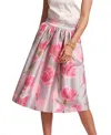 Frances Valentine Barbara Skirt In Dutch Tulip In Grey/pink