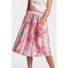 Frances Valentine Barbara Skirt In Dutch Tulip In Grey/pink