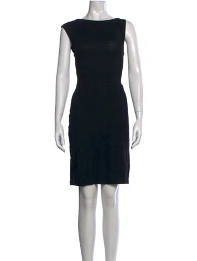 Pre-owned Frances Valentine Bateau Neckline Knee-length Dress In Black