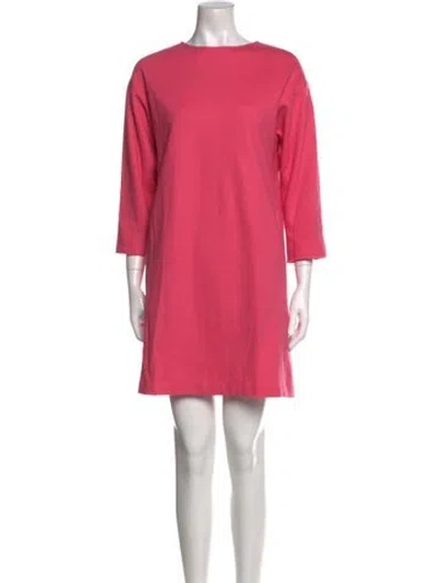 Pre-owned Frances Valentine Bateau Neckline Mini Dress In Pink