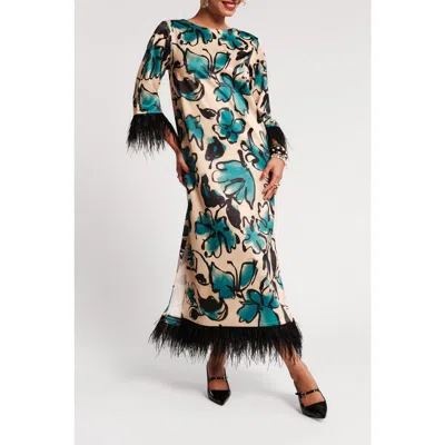 Frances Valentine Belle Maxi Dress Abstract Meadow In Multi