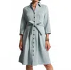 Frances Valentine Bellini Microsuede Dress In Powder Blue In Blue