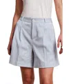 Frances Valentine Benny Short Stripe Seersucker In Gray