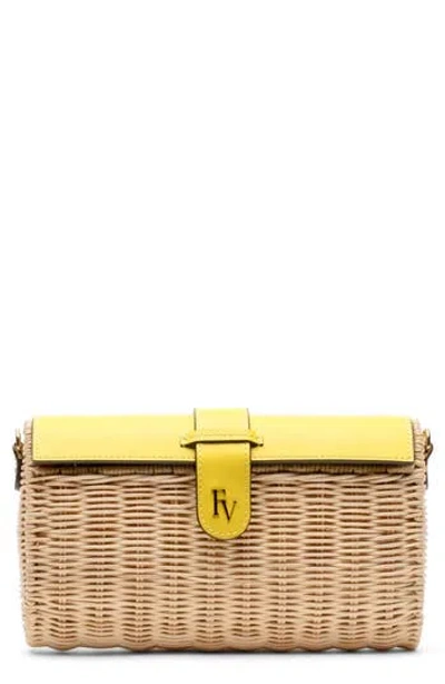 Frances Valentine Betsy Wicker Basket Crossbody Bag In Brown