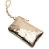 Frances Valentine Bitsy Snakeskin Embossed Metallic Leather Key Chain Card Holder In Gold
