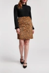 Frances Valentine Blaine Skirt Cheetah Faux Fur In Black