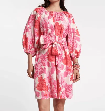 Frances Valentine Bliss Hydrangea Dress In Pink & Orange