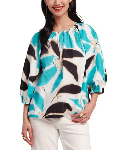Frances Valentine Bliss Top Banana Leaf In Blue