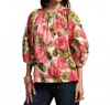 Frances Valentine Bliss Top In Pretty Peonies In Multi