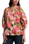 Frances Valentine Bliss Off-shoulder Blouse In Pink/multi