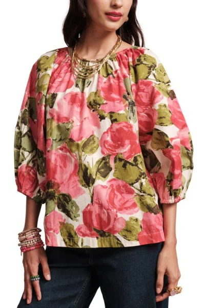 FRANCES VALENTINE FRANCES VALENTINE BLISS TOP PRETTY PEONIES