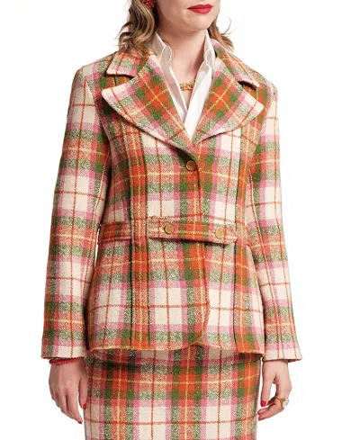 Frances Valentine Bobby Blazer In Pink/green