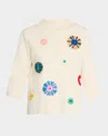 Frances Valentine Bon Bon Sweater In Oyster In Oyster Multi