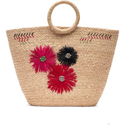 Frances Valentine Botanica Basket Raffia Tote In Multi