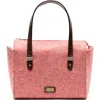 Frances Valentine Boxy Herringbone Bag In Pink