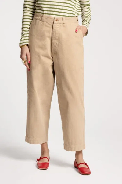 Frances Valentine Boyfriend Khaki Cotton In Tan