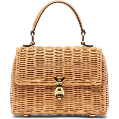 Frances Valentine Bunny Basket Wicker Handbag In Nude