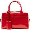 Frances Valentine Bunny Crinkle Leather Satchel In Red