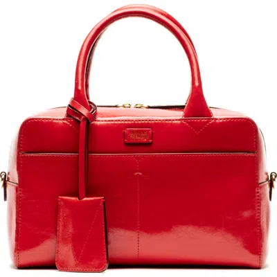 Frances Valentine Bunny Crinkle Leather Satchel In Red