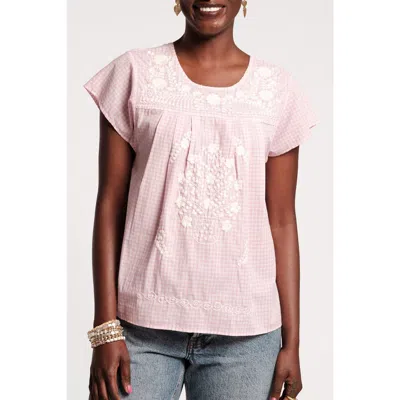 Frances Valentine Camila Top Gingham In Pink