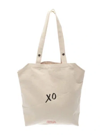 Pre-owned Frances Valentine Canvas Bucket Bag In Neutral