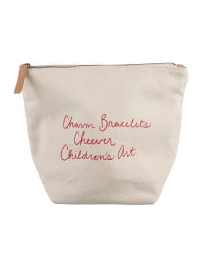 Pre-owned Frances Valentine Canvas Cosmetic Bag In Neutrals