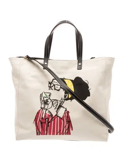 Pre-owned Frances Valentine Canvas Tote In Neutral