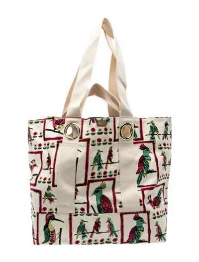 Pre-owned Frances Valentine Canvas Tote In Neutrals
