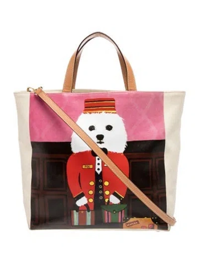 Pre-owned Frances Valentine Canvas Tote In Neutrals