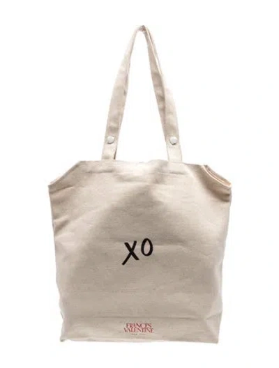 Pre-owned Frances Valentine Canvas Tote In Neutrals