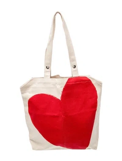 Pre-owned Frances Valentine Canvas Tote In Red