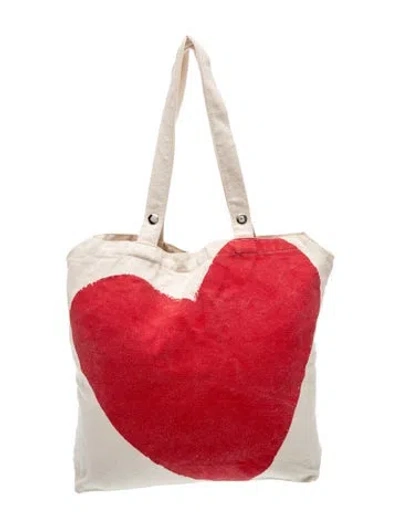 Pre-owned Frances Valentine Canvas Tote In Red