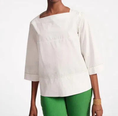 Frances Valentine Carly Boat Neck Top In White
