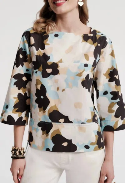 Frances Valentine Carly Top In Dew Cotton Poplin In Multi
