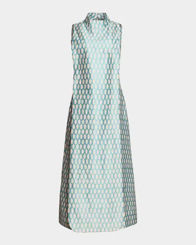 Frances Valentine Carlyle Layered Scallop-print Maxi Dress In Multi