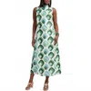Frances Valentine Carlyle Maxi Dress In Graphic Leaf In Multi