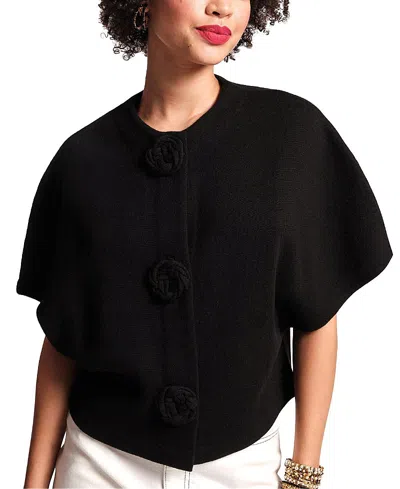 Frances Valentine Carnegie Shrug Regular And Plus Size Sweater In Black