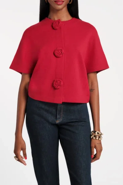 Frances Valentine Carnegie Shrug Solid In Red