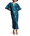 Frances Valentine Charming Jetson Caftan Maxi Dress In Blue In Blue