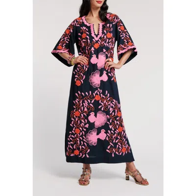 Frances Valentine Charming Caftan Peacock In Multi