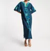 Frances Valentine Charming Jetson Caftan Maxi Dress In Blue In Blue